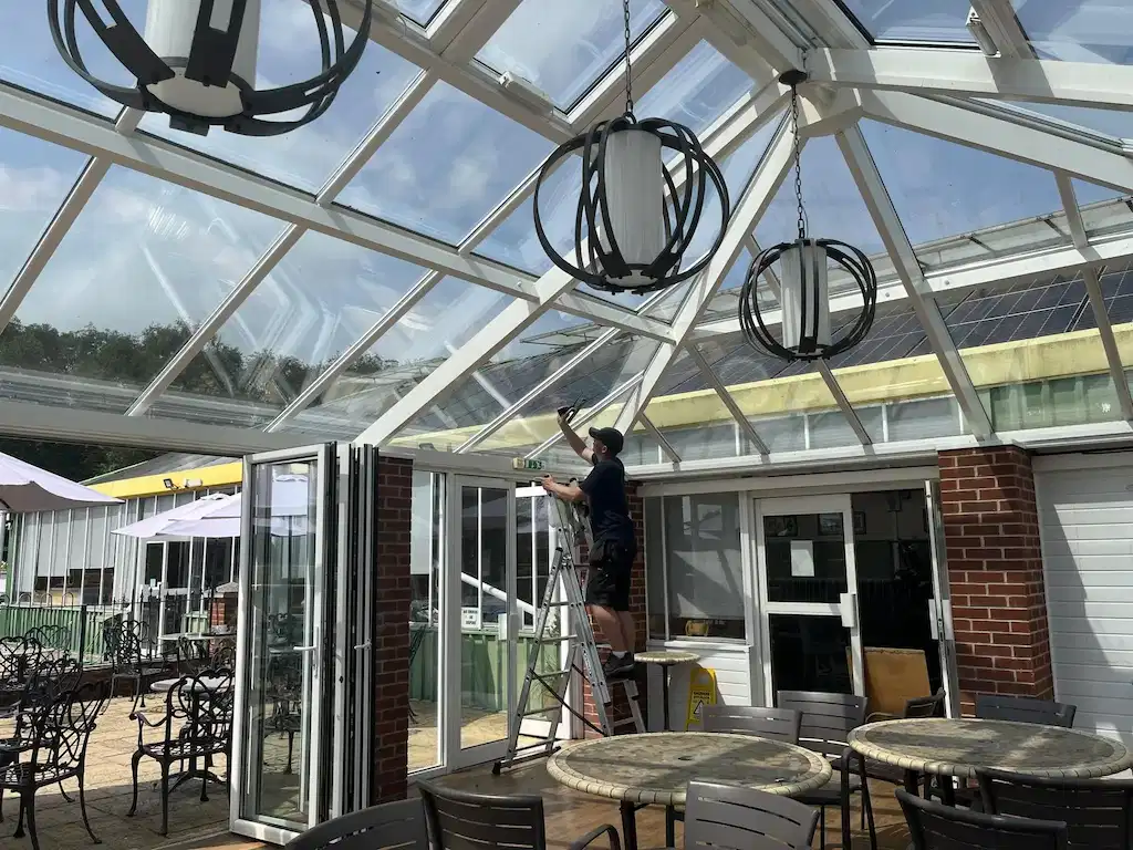 Conservatory roof and frame cleaning