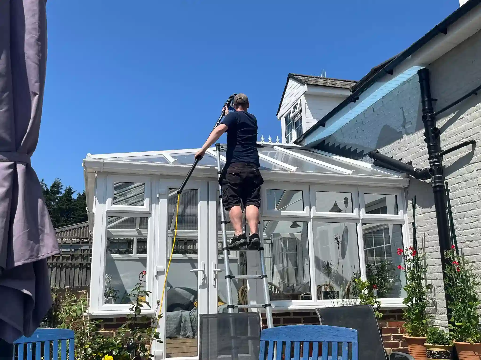 Conservatory roof after a gentle clean