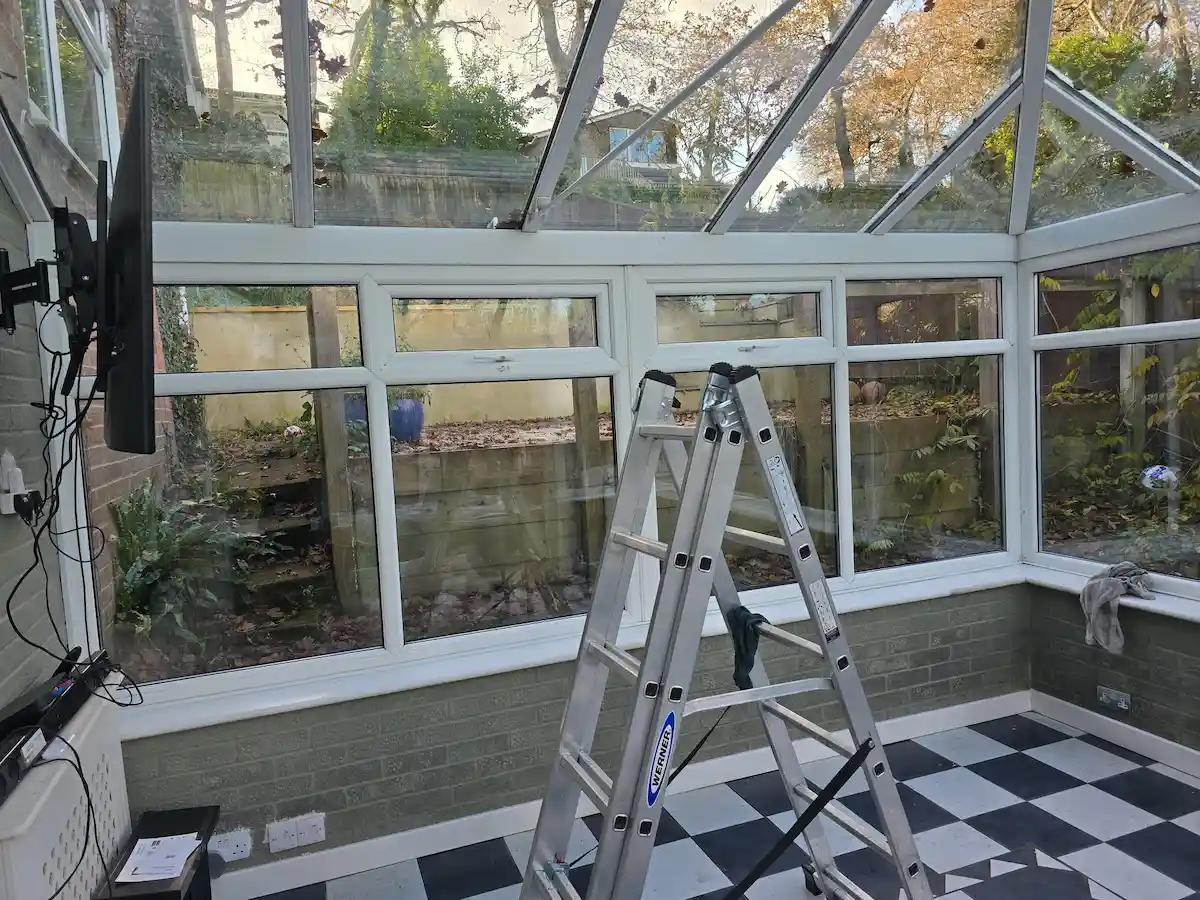 Internal conservatory window cleaning
