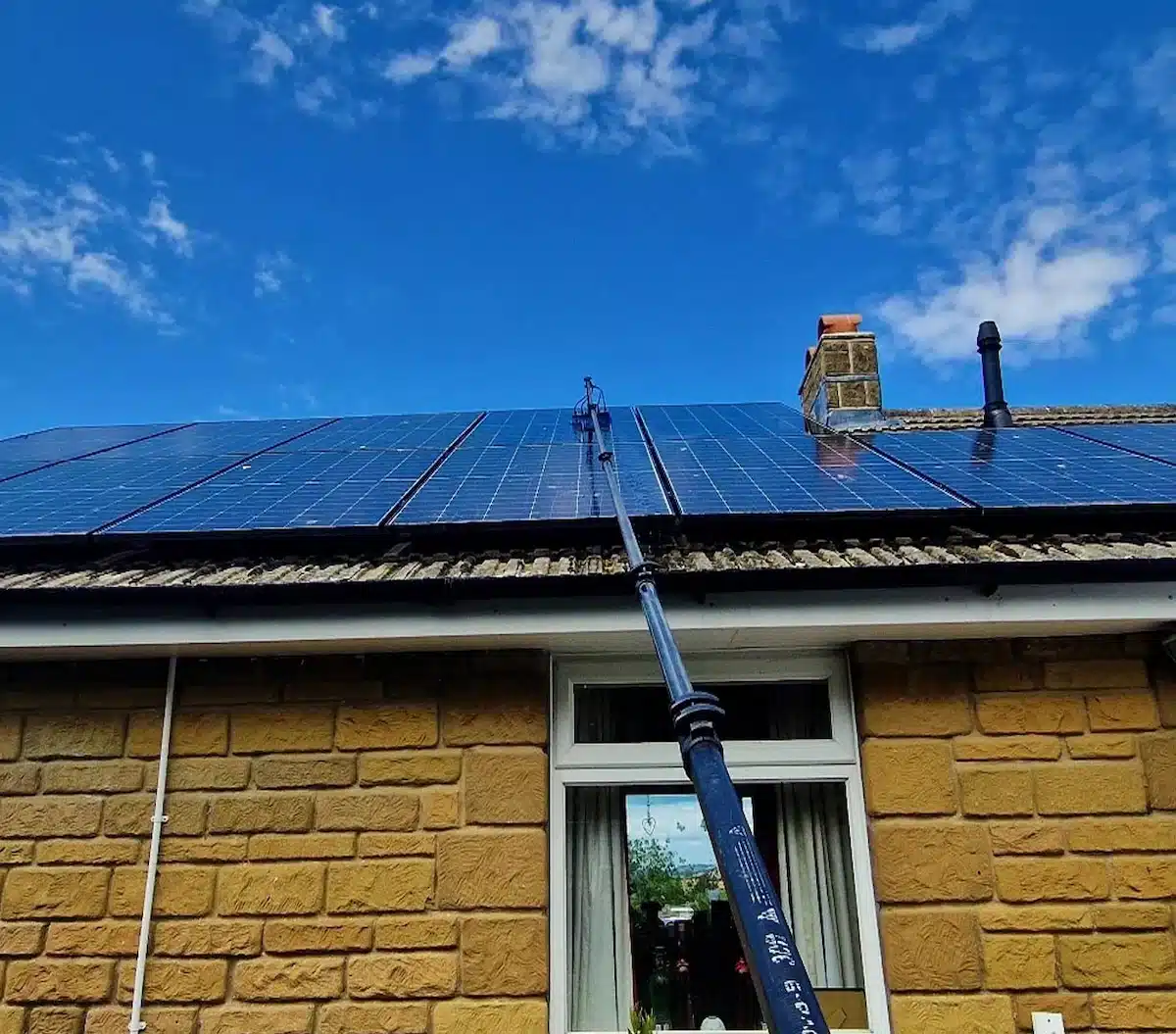 Soft brush solar panel cleaning